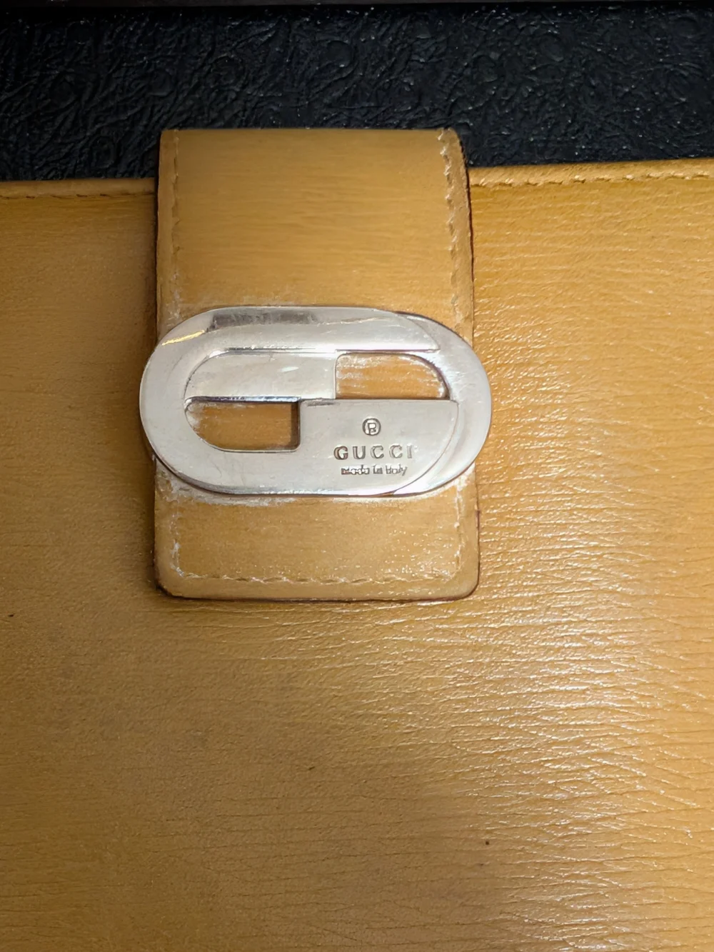 Gucci Camel Brown Leather Chain Crossbody Bag with Gold Hardware